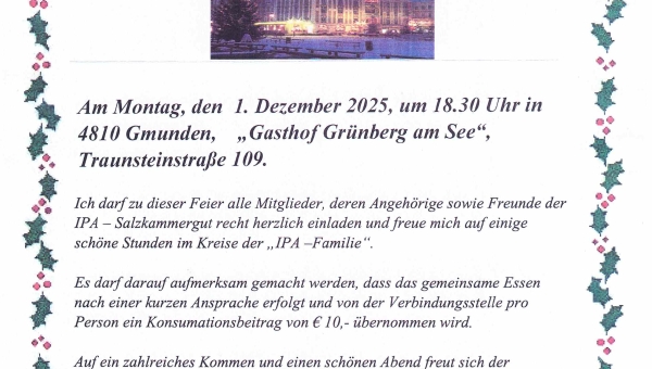 Salzkammergut: Einladung zur Weihnachtsfeier